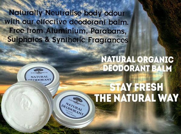 Vegan friendly Natural Organic Deodorant Balm Aluminium free - skincare - Back2dRoots 