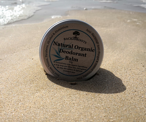 Vegan friendly Natural Organic Deodorant Balm Aluminium free - skincare - Back2dRoots 