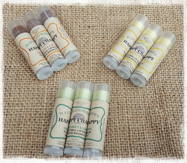Happy Chap  Organic Lip Balm  Orange & Cacao - skincare - Back2dRoots 